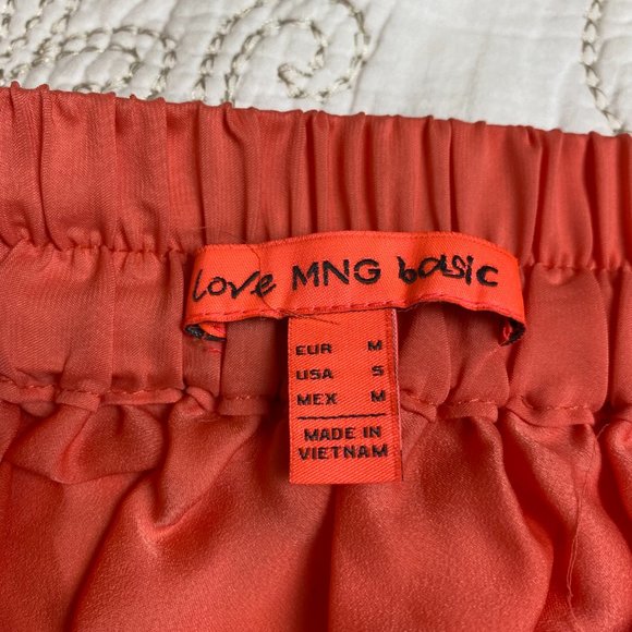 Mango maxi skirt (sz S/M) neon peach chiffon - Picture 5 of 6